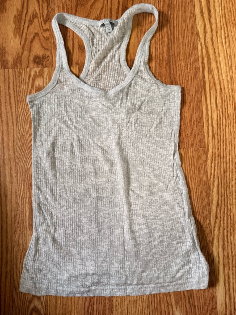 dELiA*s Light Gray Ribbed Racerback Tank